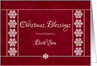 Christmas Blessings for Birth Son - Snowflakes card