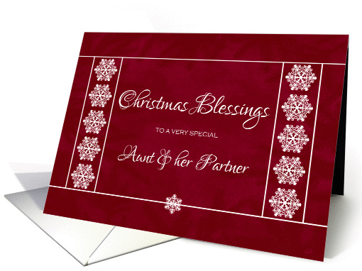 Christmas Blessings for Aunt and Partner - Snowflakes card (1137024)