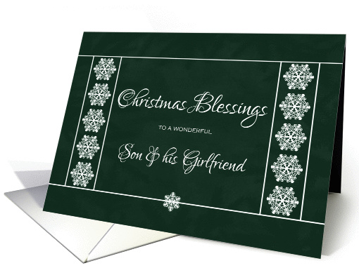 Christmas Blessings for Son and Girlfriend - Snowflakes card (1137432)