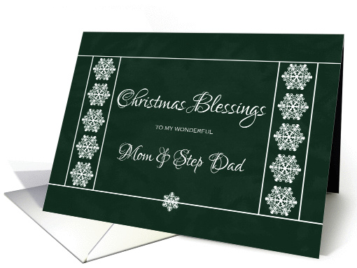 Christmas Blessings for Mom and Step Dad - Snowflakes card (1137588)