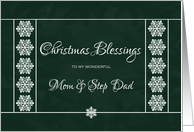 Christmas Blessings for Mom and Step Dad - Snowflakes card