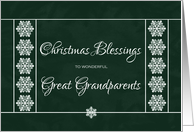 Christmas Blessings for Great Grandparents - Snowflakes card