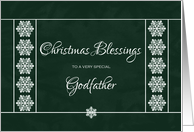 Christmas Blessings for Godfather - Snowflakes card