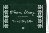 Christmas Blessings for Dad and Step Mom - Snowflakes card