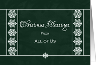 Christmas Blessings From All of Us - Snowflakes card