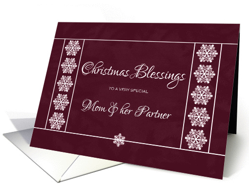 Christmas Blessings for Mom and Partner - Snowflakes card (1139362)
