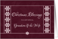 Christmas Blessings for Grandson and Wife - Snowflakes card