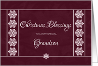 Christmas Blessings for Grandson - Snowflakes card
