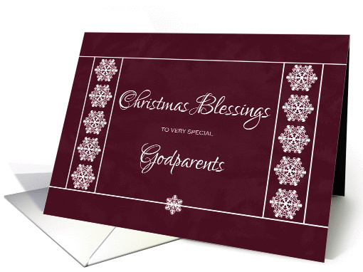 Christmas Blessings for Godparents - Snowflakes card (1139436)