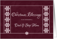 Christmas Blessings for Dad and Step Mom - Snowflakes card