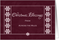 Christmas Blessings From Across the Miles - Snowflakes card