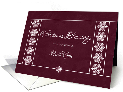 Christmas Blessings for Birth Son - Snowflakes card (1139560)