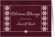 Christmas Blessings for Aunt and Uncle - Snowflakes card