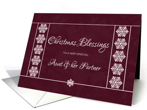 Christmas Blessings for Aunt and Partner - Snowflakes card (1139570)