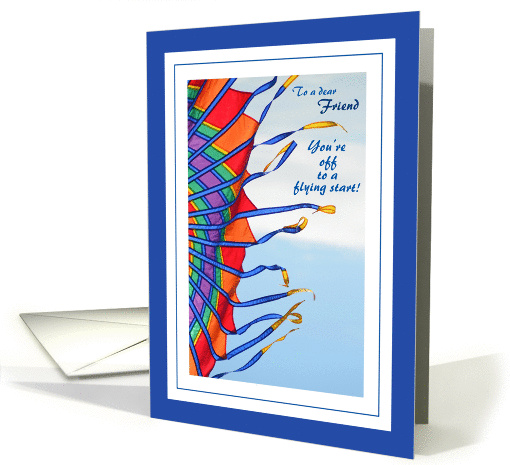Off to College for Friend - Colorful Kite in the Wind card (1140186)