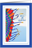 Off to College - Colorful Kite in the Wind card
