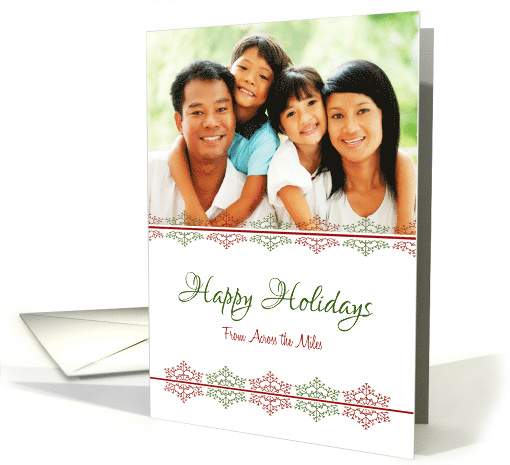 Happy Holidays From Across the Miles - Snowflake Photo card (1141220)