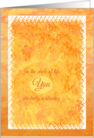 Birthday - In the Circle of Life - Orange Abstract card
