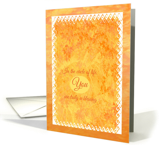 Thinking of You - Circle of Life - Abstract Autumn Colors card