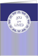 You Are Loved - Blue Whimsy Framed Encouragement card