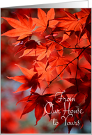 Thanksgiving From Our House to Yours - Radiant Red Fall Leaves card