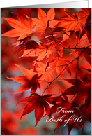 Thanksgiving From Both of Us - Radiant Red Fall Leaves card