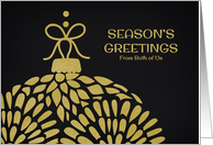 Season’s Greetings From Both of Us - Gold Ornament card