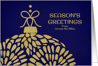 Season’s Greetings From Across the Miles - Gold Ornament card