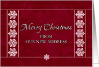 Christmas From Our New Address - Snowflakes card