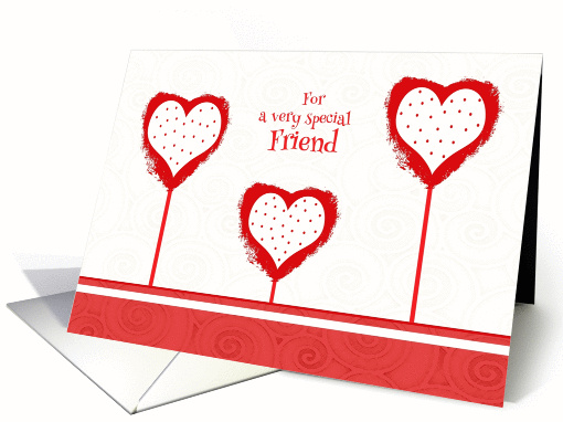 Friend Valentine's Day, Polka Dot Hearts and Swirls card (1208924)