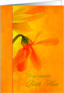 For Birth Mom Birthday Glowing Orange Flowers card