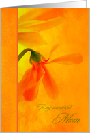 Mom Birthday Glowing Orange Flowers card