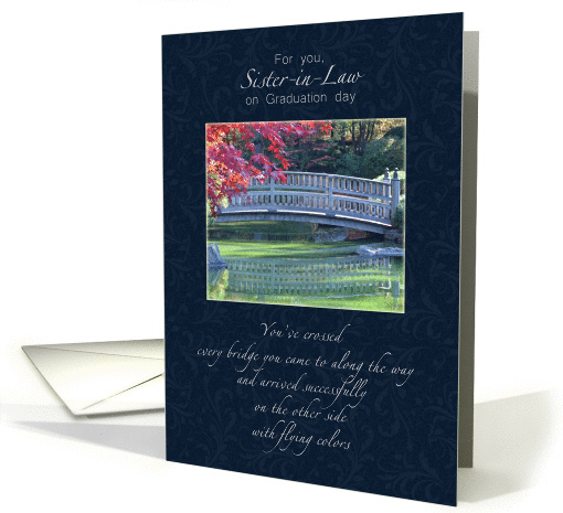 Sister in Law Graduation Congratulations - Water Under the Bridge card