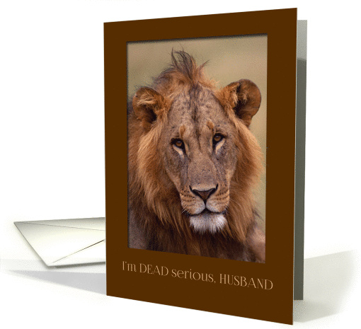 Happy Birthday for Husband - I'm Dead Serious Lion card (1241246)