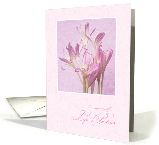 Mother's Day for Life Partner - Soft Pink Flowers card (1242848)