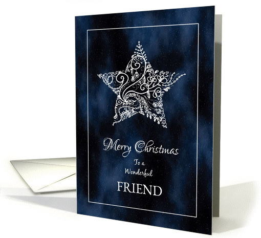 Merry Christmas for Friend - Christmas Star and Stardust card
