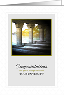 Customizable School Acceptance Congratulations - Antique Columns card