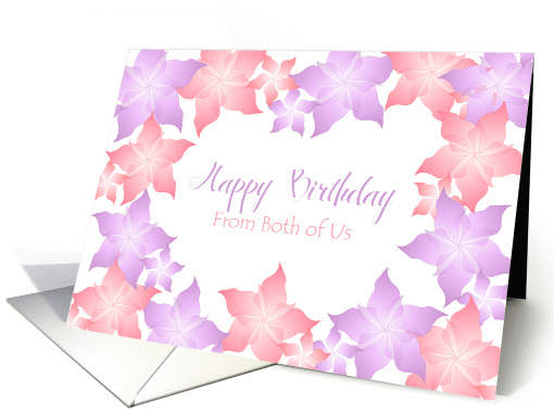 Birthday From Both of Us ~ Pink and Purple Flowers card (1252236)