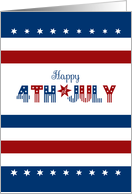 4th of July ~ Red, White and Blue Stars and Stripes card