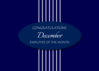Congratulations Employee of the Month December - White Stripes