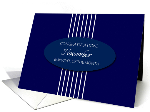 Congratulations Employee of the Month November - White Stripes card