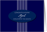 Congratulations Employee of the Month April - White Stripes card