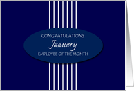 Congratulations Employee of the Month January - White Stripes card