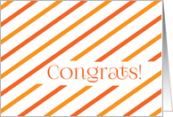 Congrats! Orange Stripes card