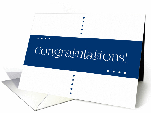 Congratulations Blue and White card (1269614)