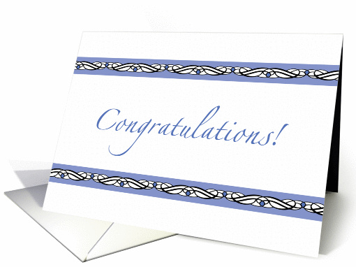Congratulations Blue and White card (1269618)