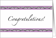 Congratulations Purple and White card