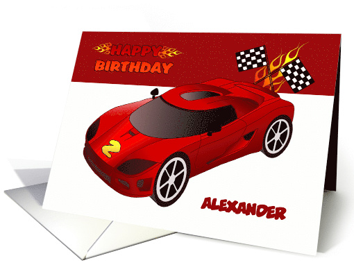 Custom Race Car 2nd Birthday card (1272302)