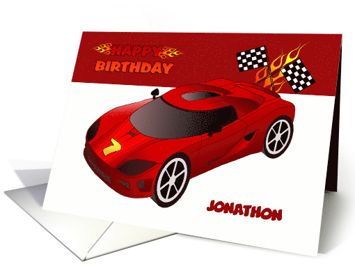 Race Car 7th Birthday Custom Name card (1273680)
