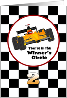 Happy 2nd Birthday Race Car Winner’s Circle card